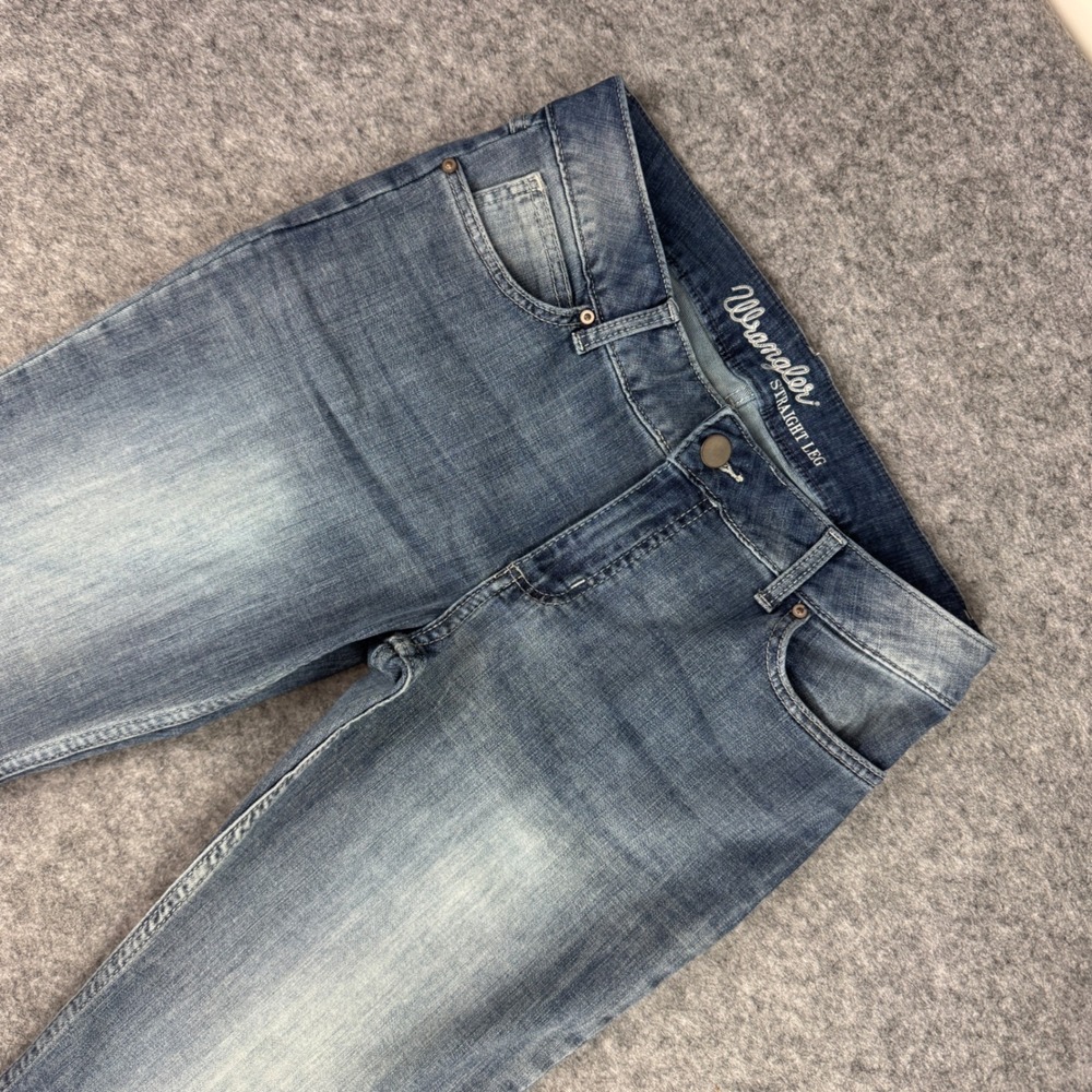 Wrangler Womens Straight Leg Blue Denim Jeans Size 11x30 1009MWTMS Medium Wash‎